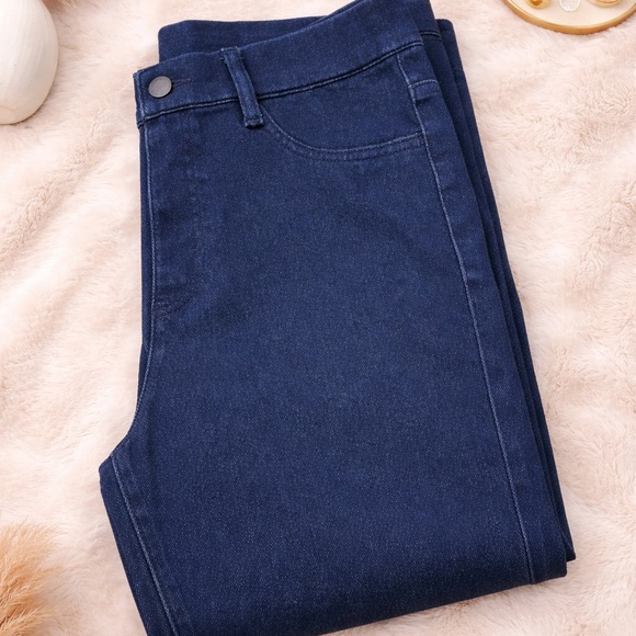 UNIQLO Navy Pull-On Jeggings Size L (30-31) | Skinny Stretch Elastic Waist - Picture 3 of 6